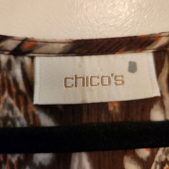 Chicos Womens Sleeveless Patterned Blouse Size Chicos 3 (XL) - Picture 4 of 5